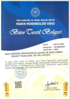 Chamber of Mining Engineers Office Registration Certificate