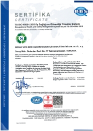TS ISO 45001:2008 Occupational Health and Safety Management System Certificate
